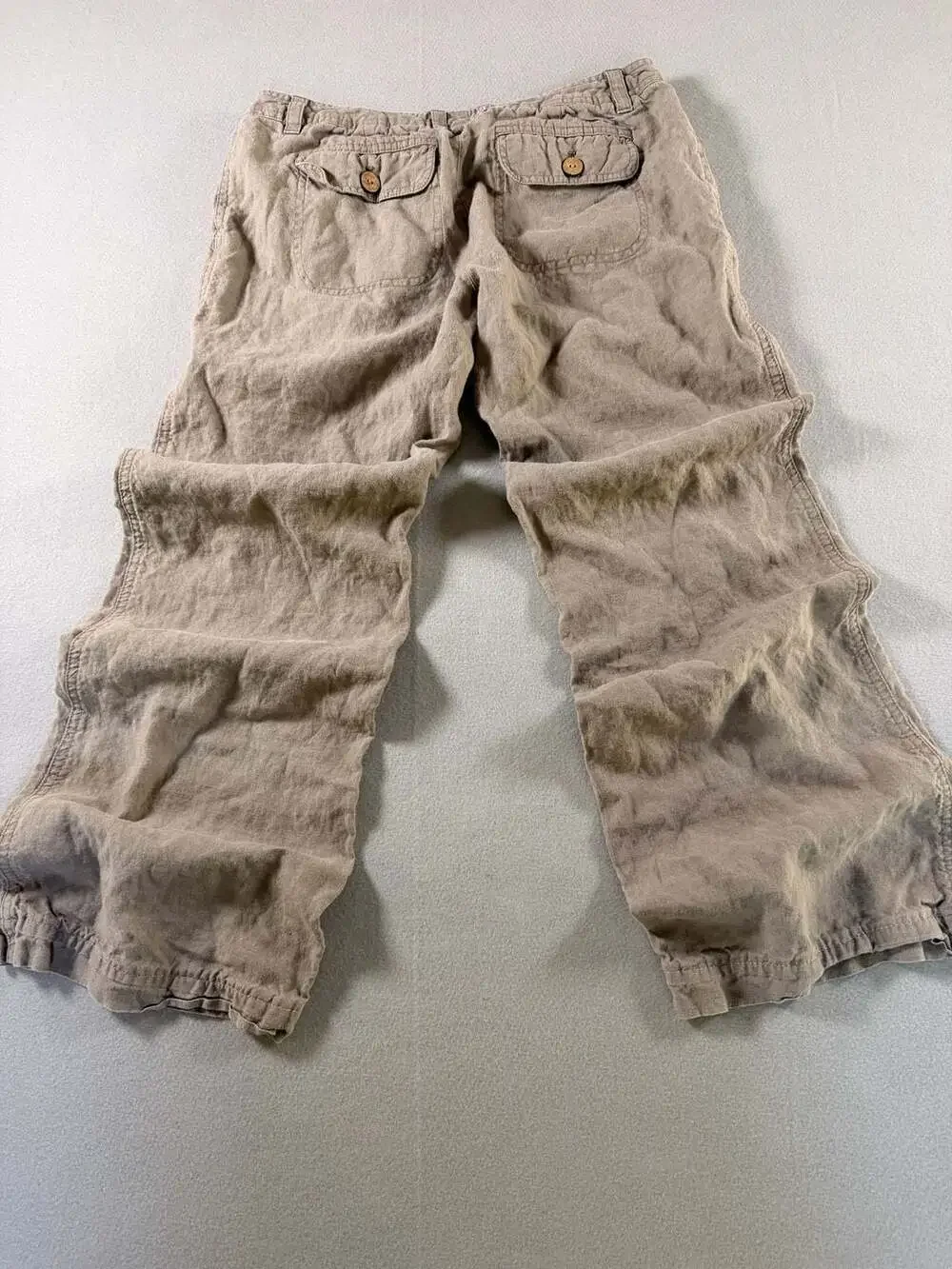 Banana Republic Women's 100% Organic Linen Wide Leg Utility Pants Size 6